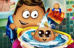 Малыш Поу в Ванной - Pou Baby Wash